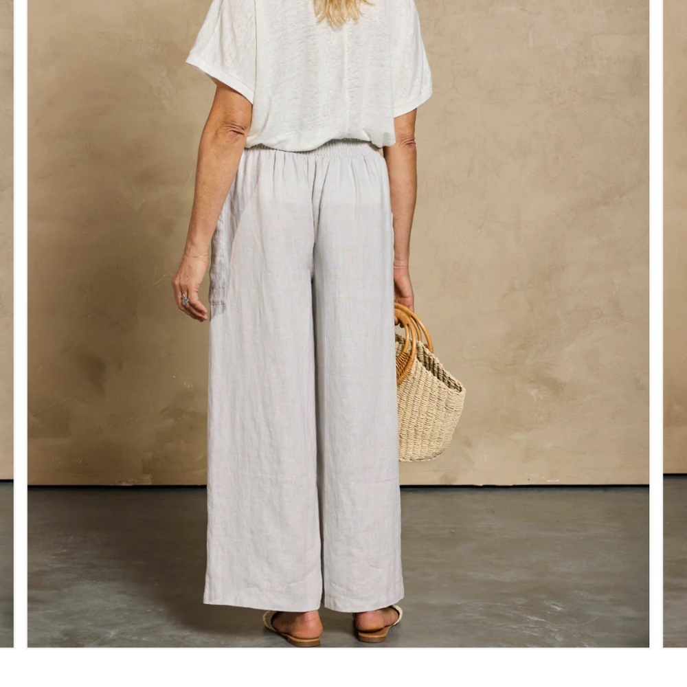 Nomad the Label Milos Linen Pants Oyster (Light Grey) - Picture 5 of 16